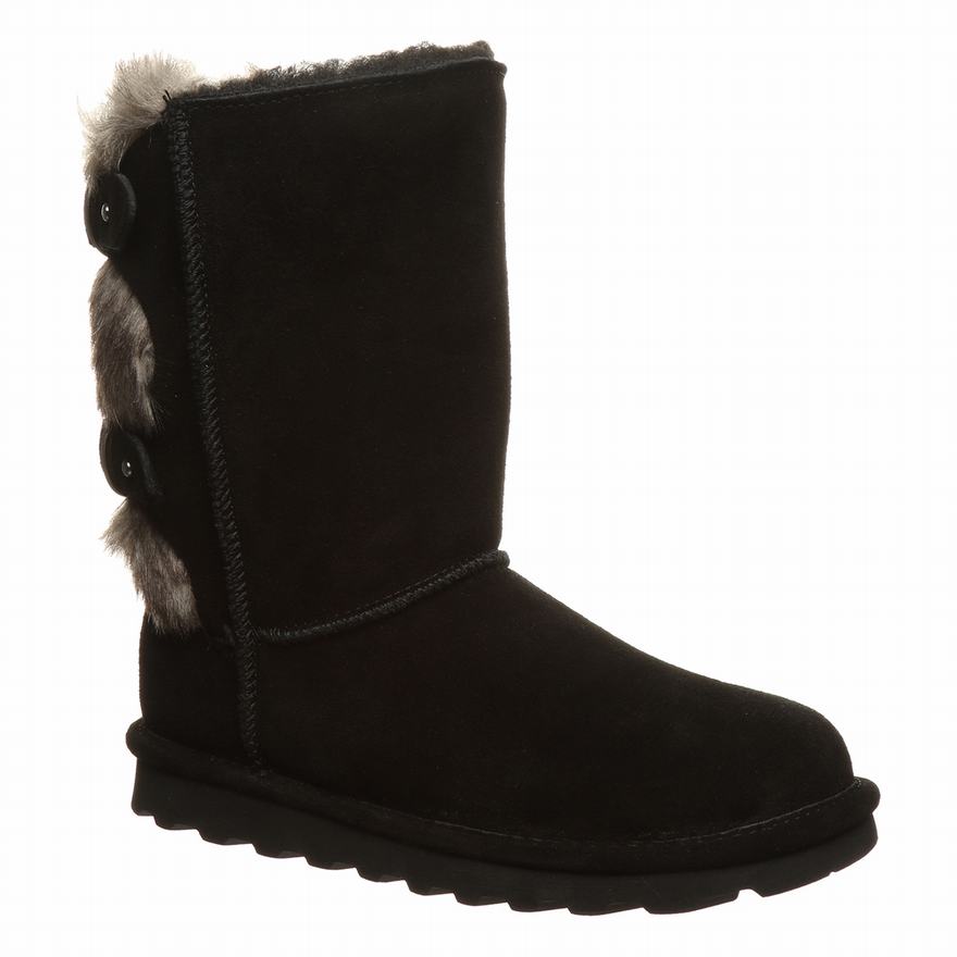 Bearpaw Eloise Short Boots UK - Women's Boots Black ||ZPXWRK-953||